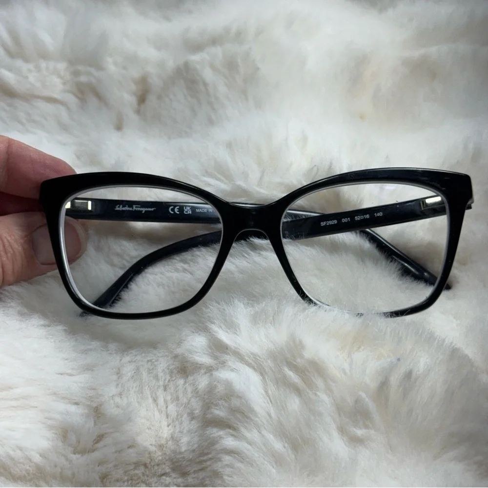 Salvatore Ferragamo Black Optical Eyeglass Frames Made‎ in Italy